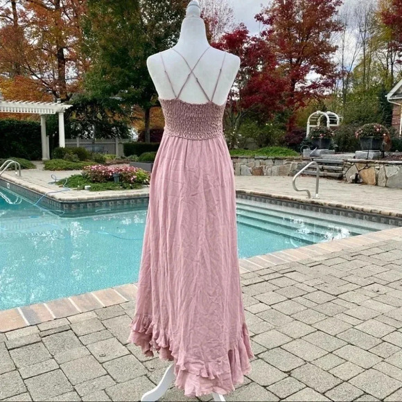 NWT Free People Adella Dress Maxi Long Wedding Guest Lace Rose Pink XS - Picture 9 of 10